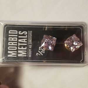 New Morbid Metals Body Jewelry Gold Diamonds 7/16"